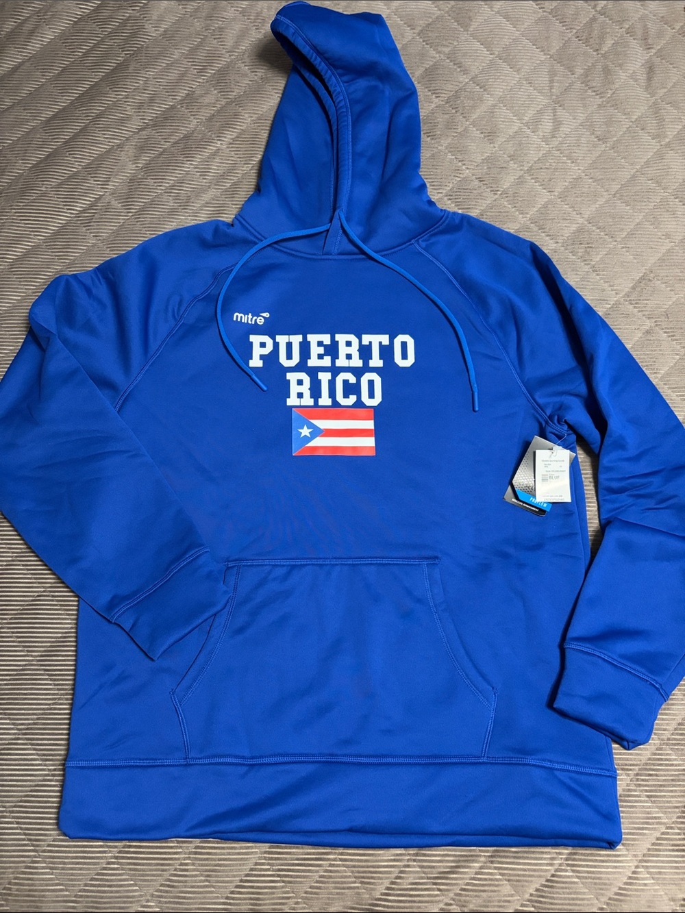 Mitre Puerto Rico Royal Blue Pullover Men Hoodie Sz M